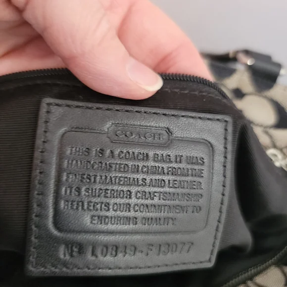 Coach Hadley Black and Gray Signature Canvas With Leather Trim Tote Bag - Picture 16 of 16